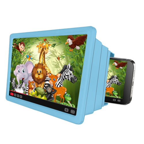 CELLY KIDSMOVIE VISORE LENTE DI INGRANDIMENTO FINO A 8" PER SMARTPHONE FINO A 6.7" LIGHT BLUE